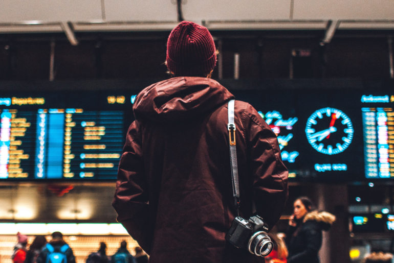 looking at train times while traveling the world