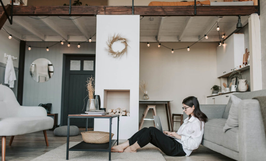 girl working remotely on a different timezone