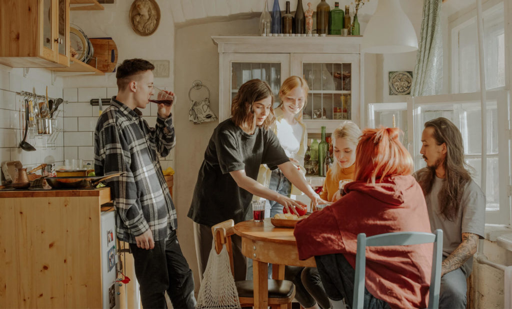 making food together in a coliving space