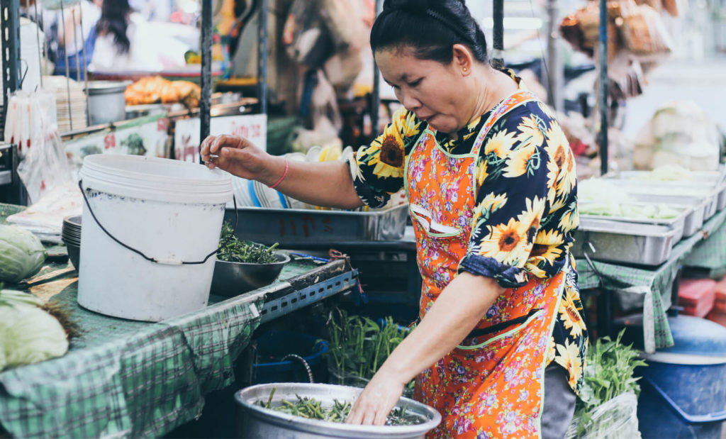 woman at a local market