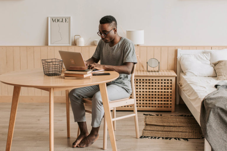 working remotley in living room