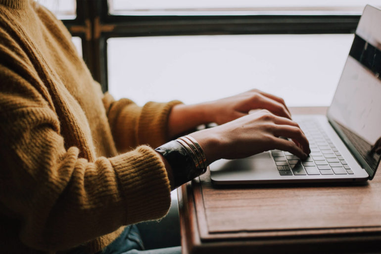 writing on a computer