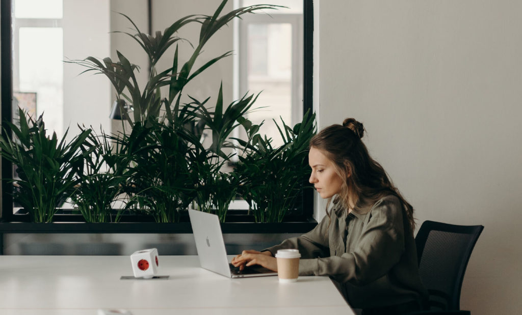 working at a desk